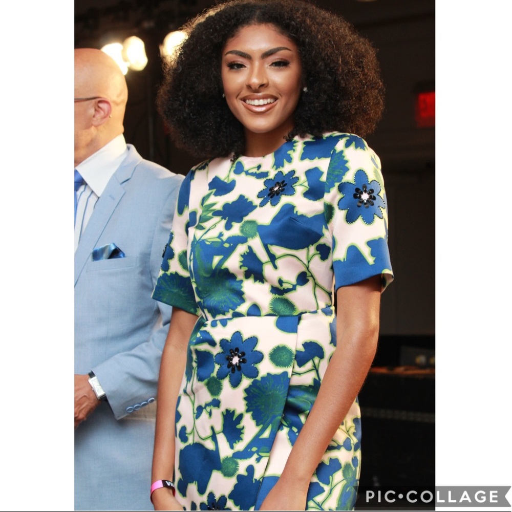 TOPSHOP FLORAL SATIN DRESS